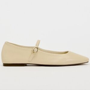 Zara Leather Ballet Flat Mary Janes